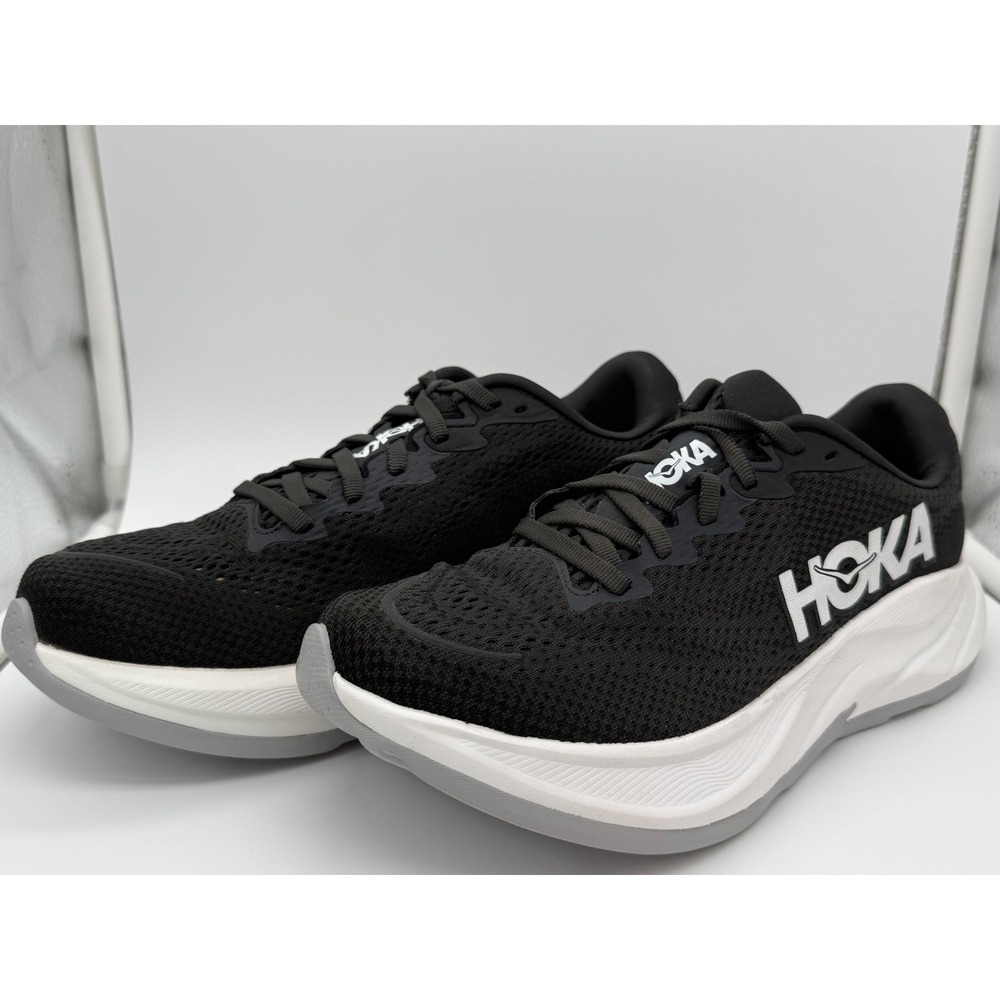Hoka Rincon 4 Womens Running Shoes Black White 1155131 BWHT Size 8B